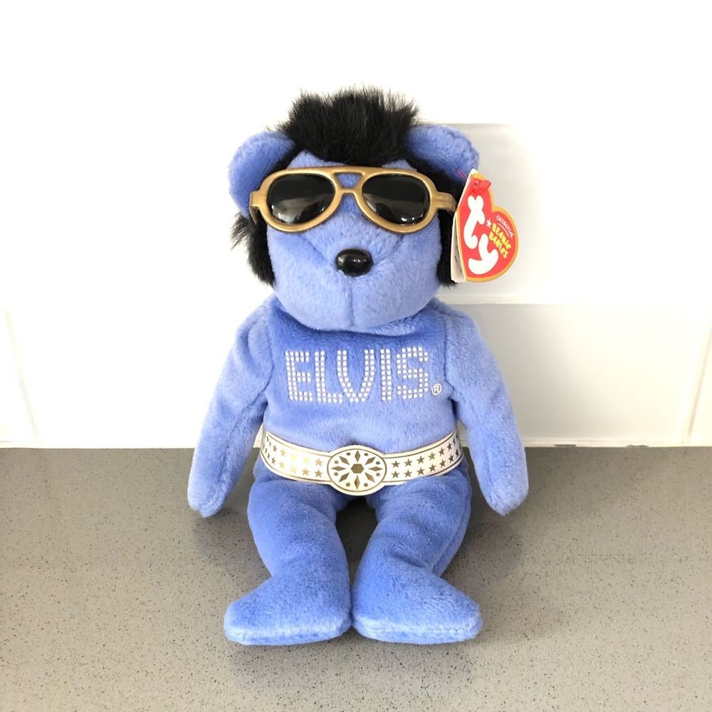 Ty Elvis Blue Plush Dog Toy